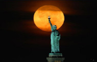 The harvest moon will glow an eerie orange color as it rises in the sky