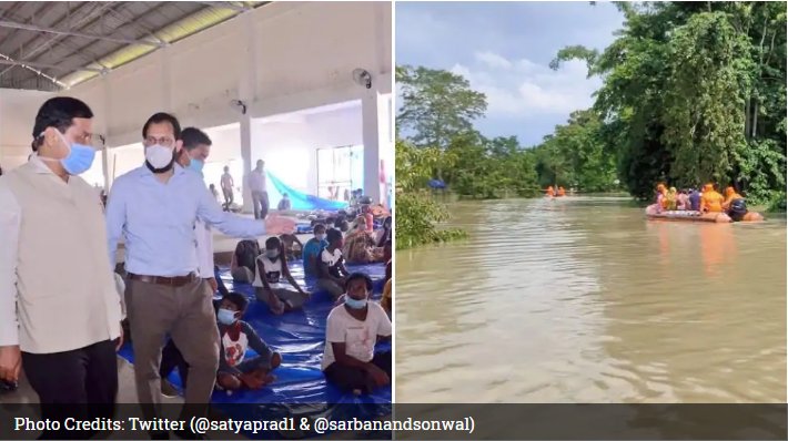 Assam floods: Nearly 22 lakh people in 27 districts affected, CM Sarbananda Sonowal visits relief camps