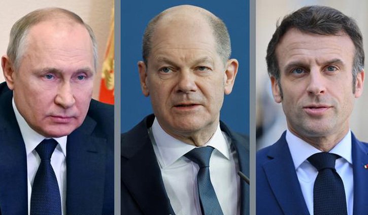 Macron, Scholz urge Putin to agree ceasefire