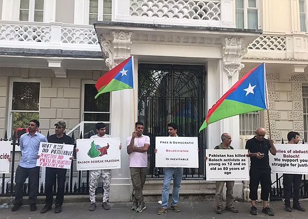 Baloch protest outside Pak High Commission in London to mark August 14 as ‘Black Day’