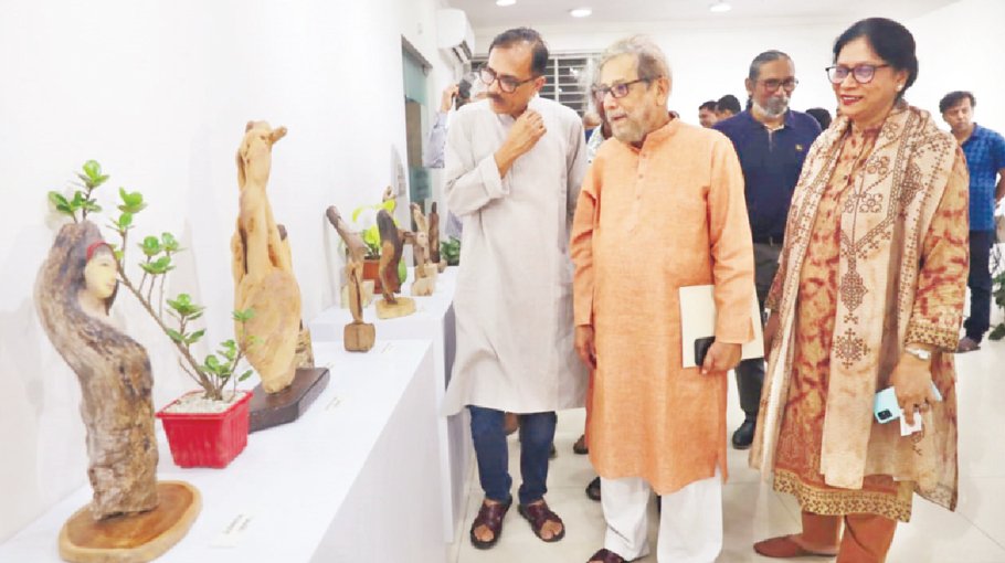 Driftwood art exhibition by sculptor AA Rasha inaugurated in Dhaka's Dhanmondi