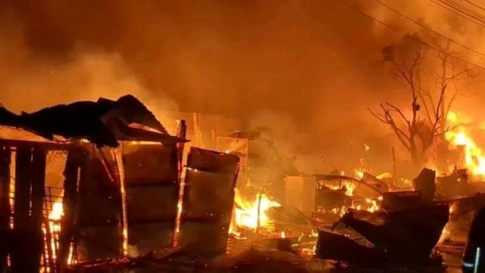 50 shops gutted as market set alight during clash in Khagrachhari